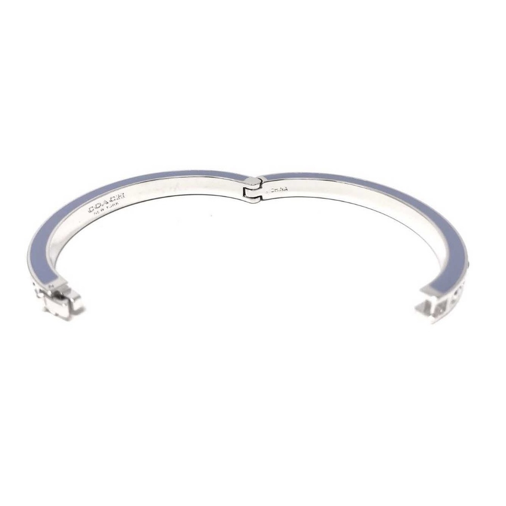 Coach Kissing C Hinge Bracelet Enamel Fill Silver - Picture 3 of 4